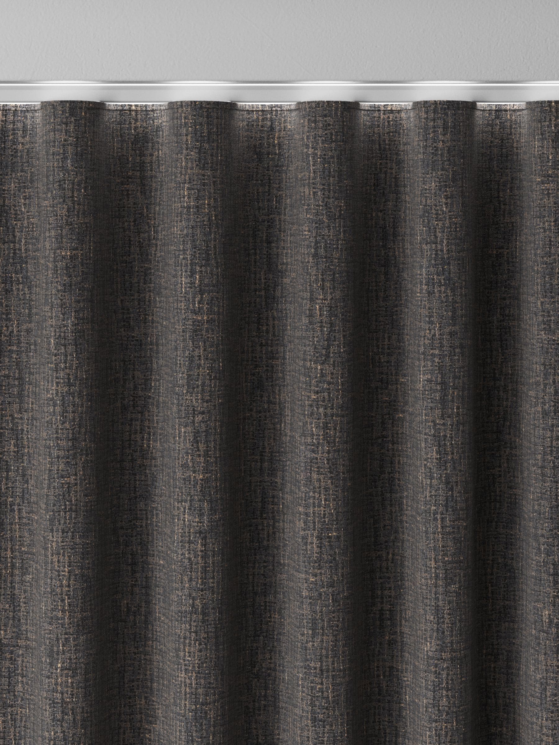 Charcoal grey textured weave made to measure curtains (British brand)