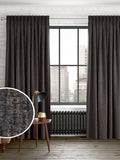 Charcoal grey textured weave made to measure curtains (British brand)