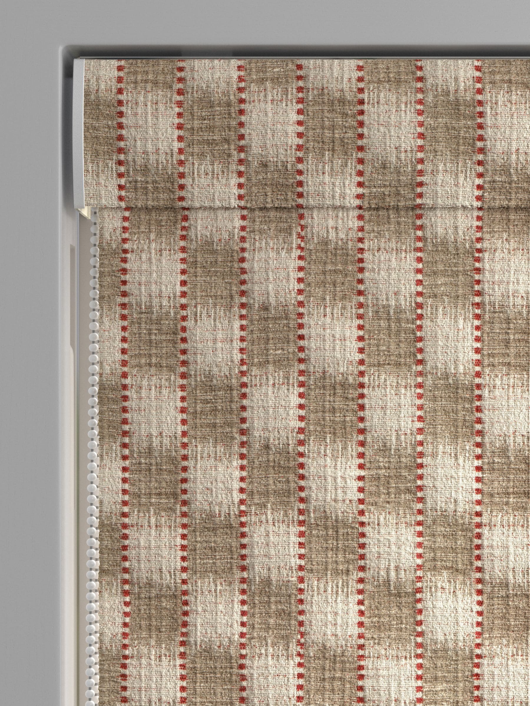 Natural/Orange stripe jacquard roman blind (British brand)