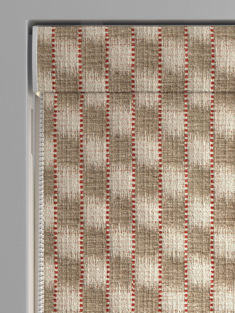 Natural/Orange stripe jacquard roman blind (British brand)