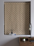 Natural/Orange stripe jacquard roman blind (British brand)