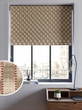 Natural/Orange stripe jacquard roman blind (British brand)