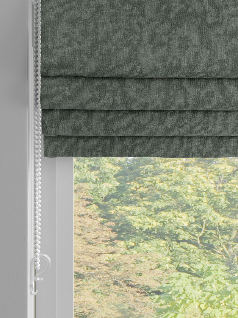 Green Touch of Linen Roman blind made to measure, imported from the UK