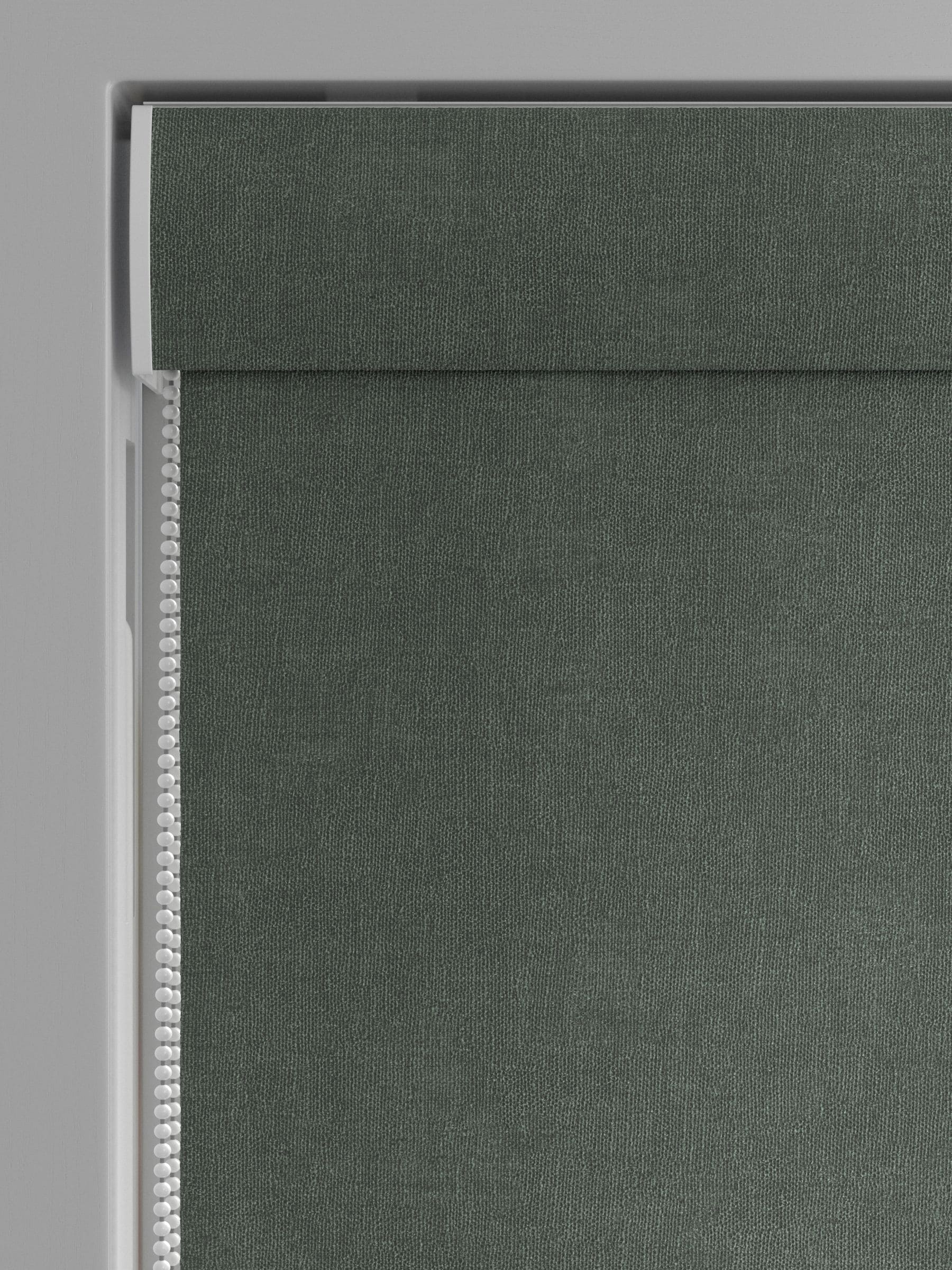 Green Touch of Linen Roman blind made to measure, imported from the UK