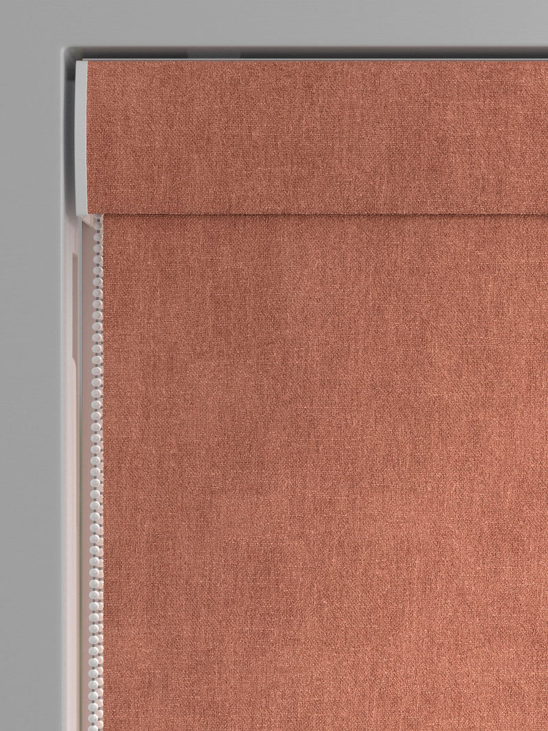 Touch of Linen rust brown Roman blind custom made to measure (British brand)