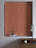 Touch of Linen rust brown Roman blind custom made to measure (British brand)