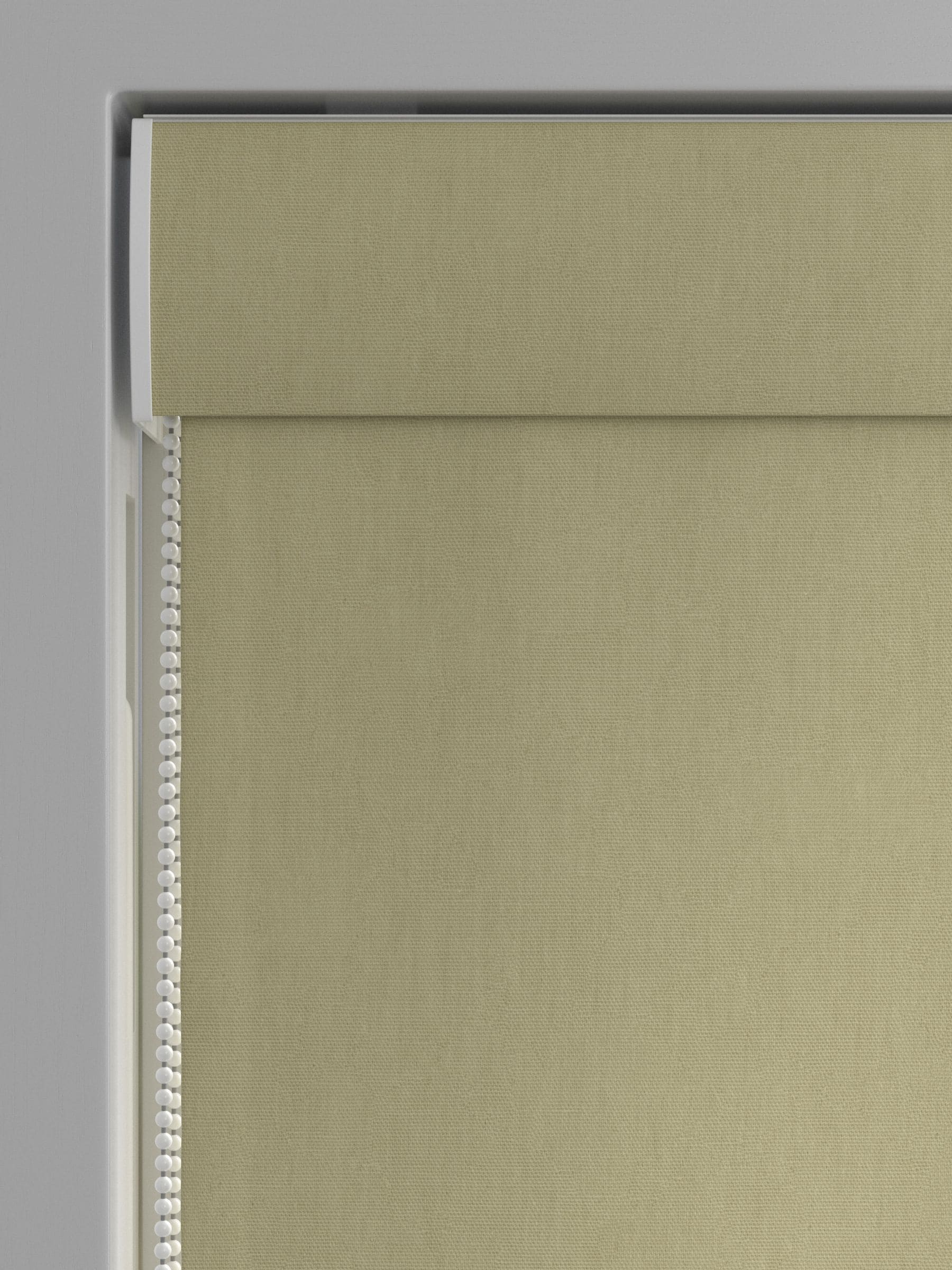 Green khaki roman blind, imported from the UK
