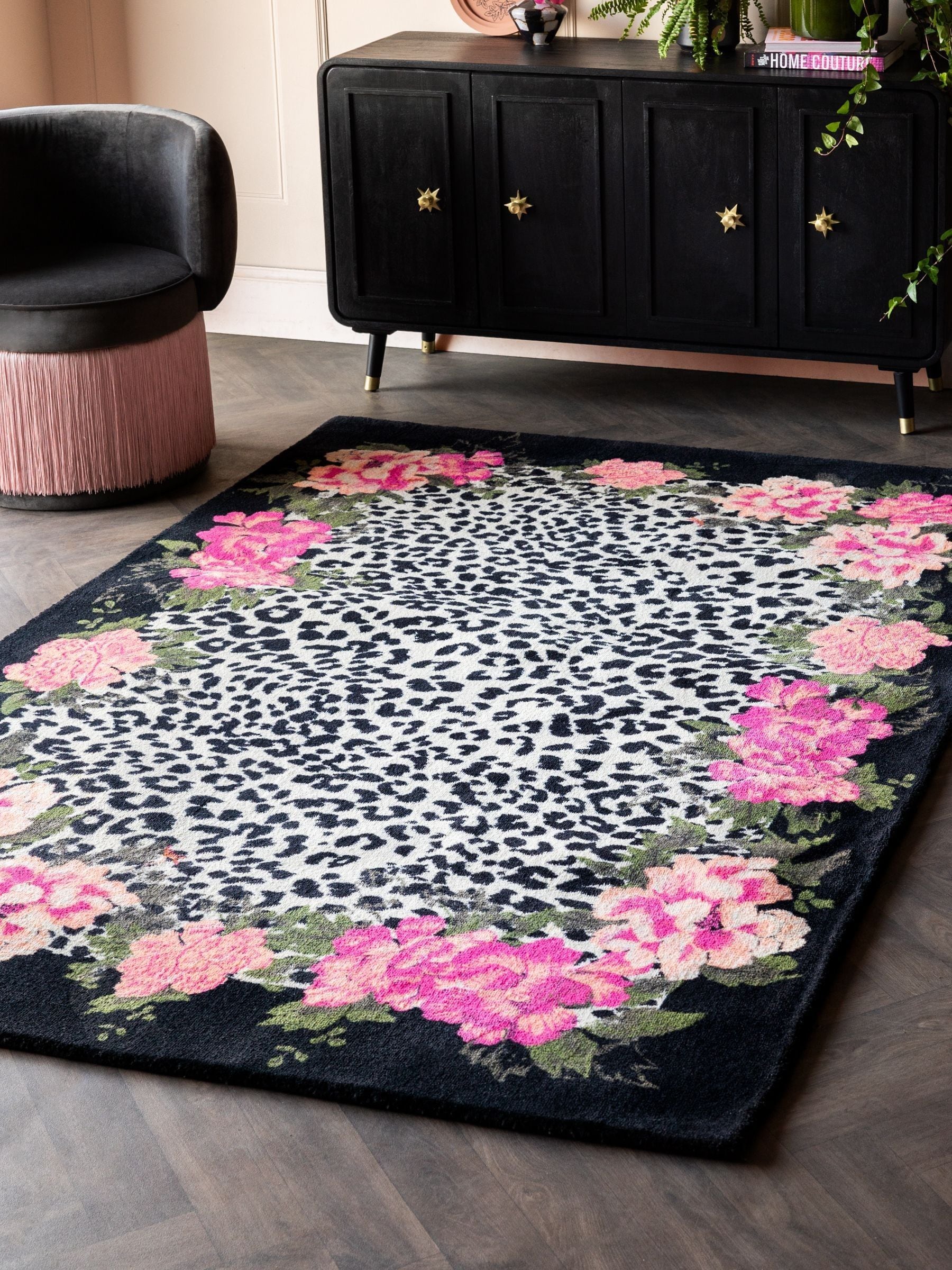 Rockett St George Leopard Love Tufted Rug, imported from the UK
