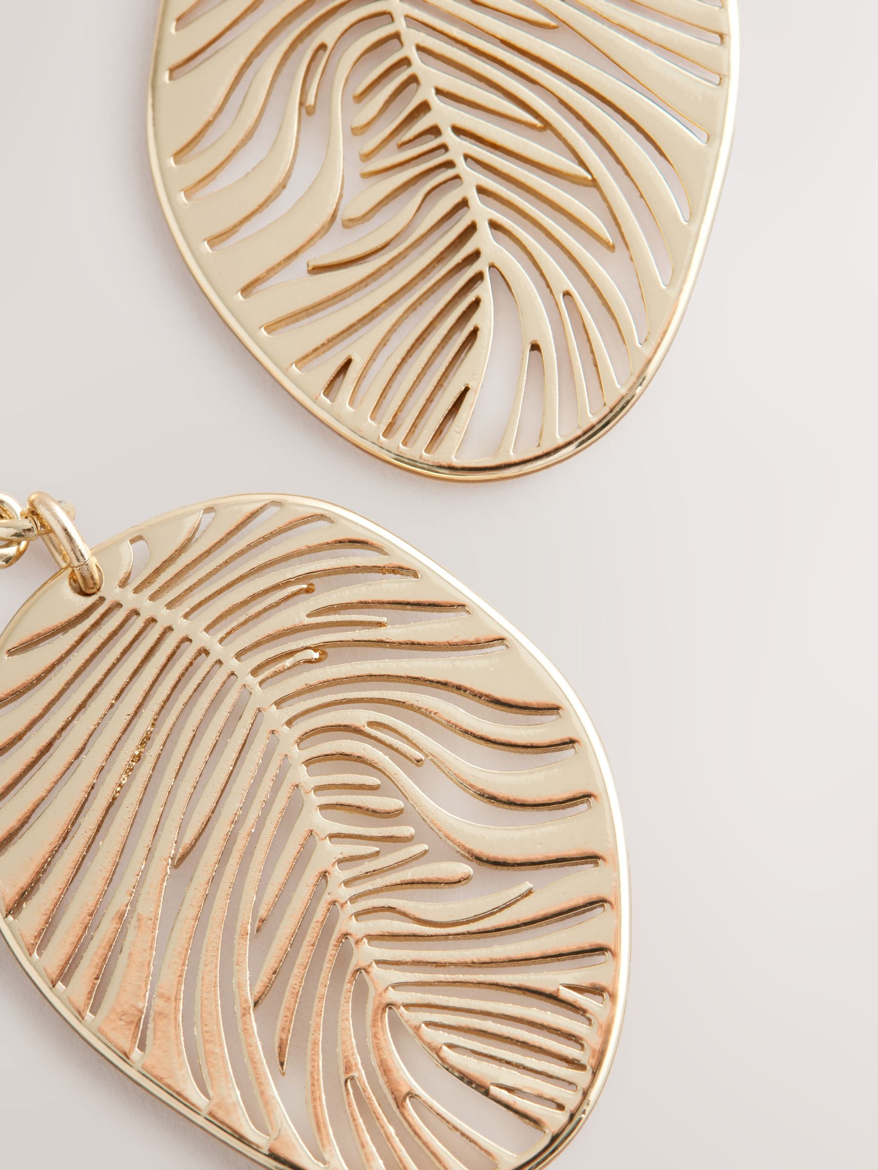 Gold filigree drop earrings recycled steel brass (British brand)