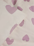 White purple hearts duvet cover and pillowcase set (British brand)