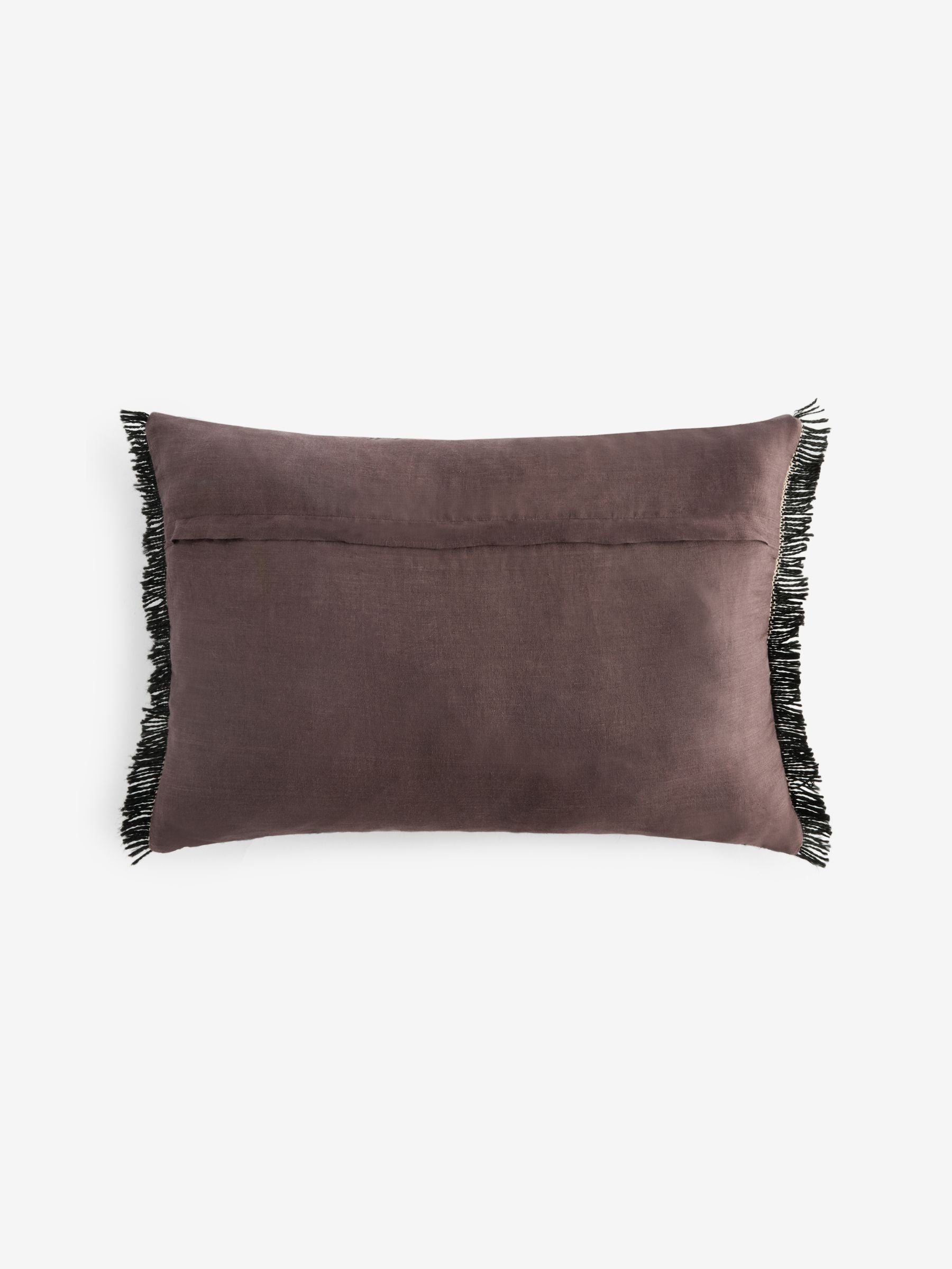 French Connection black stripe fringe cushion - British product