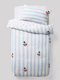 Blue/White tufted rocket duvet cover and pillowcase set - British product