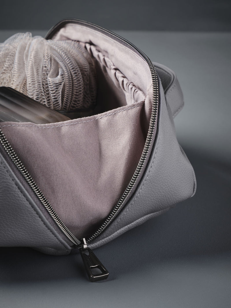 Fold Out Faux Leather Wash Bag