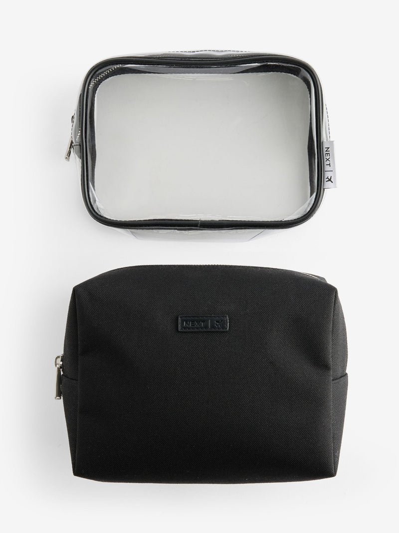 Two-piece travel wash bag set for grooming essentials (British brand)
