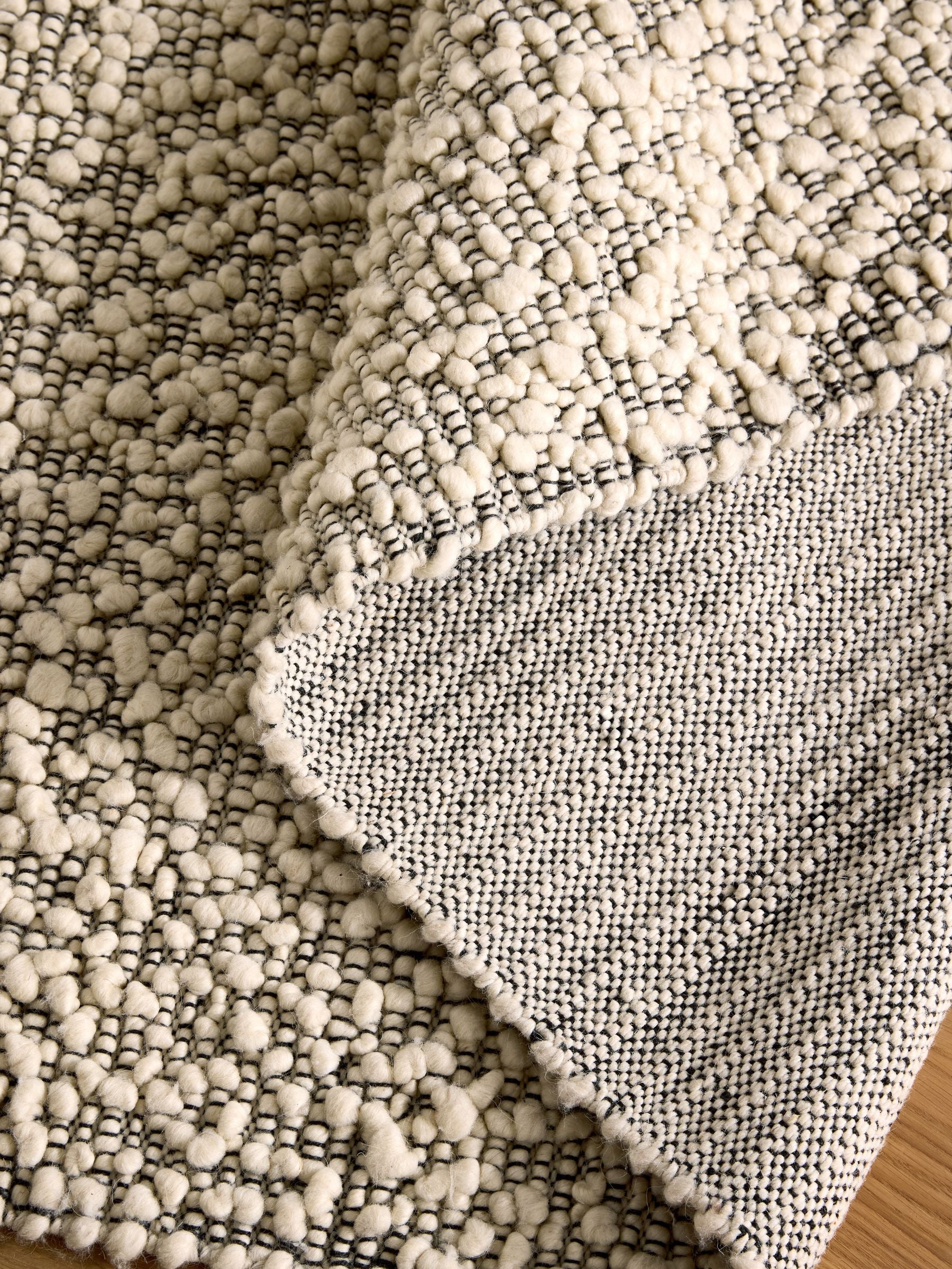 MADE.COM grey Claude boucle wool rug - British product