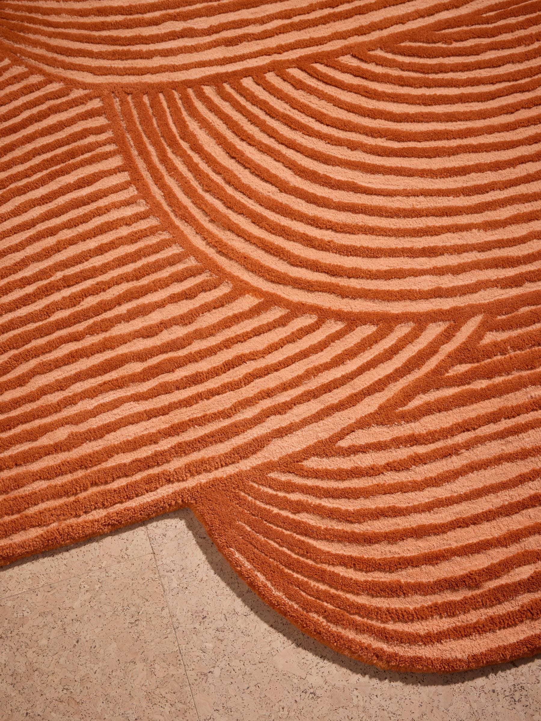 MADE.COM rust orange Casey wool tufted rug (British brand)