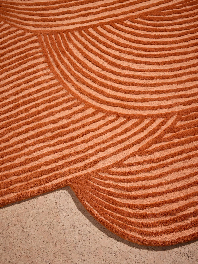 MADE.COM rust orange Casey wool tufted rug (British brand)