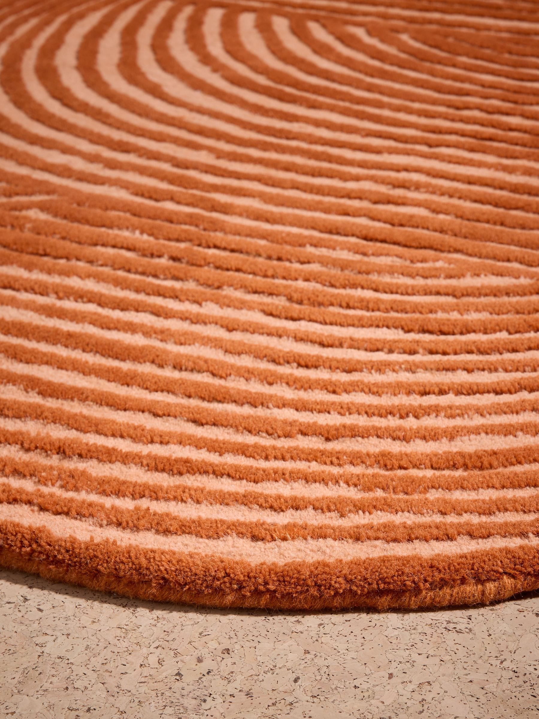 MADE.COM rust orange Casey wool tufted rug (British brand)