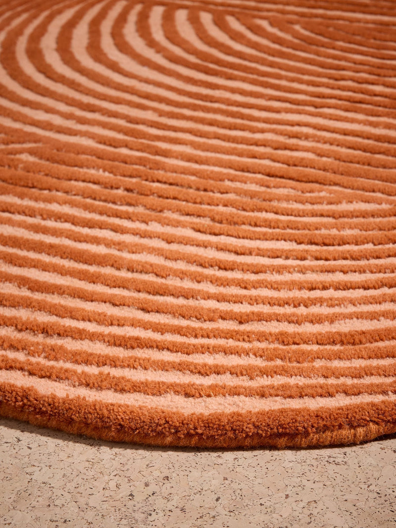 MADE.COM rust orange Casey wool tufted rug (British brand)