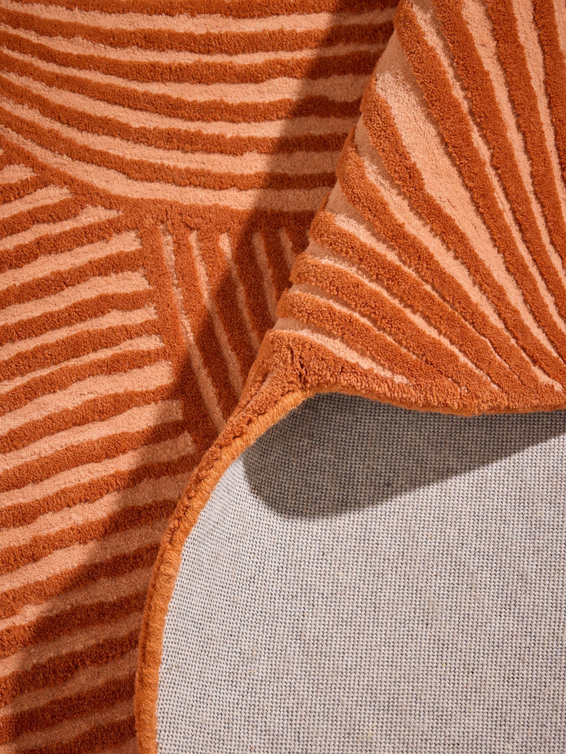 MADE.COM rust orange Casey wool tufted rug (British brand)