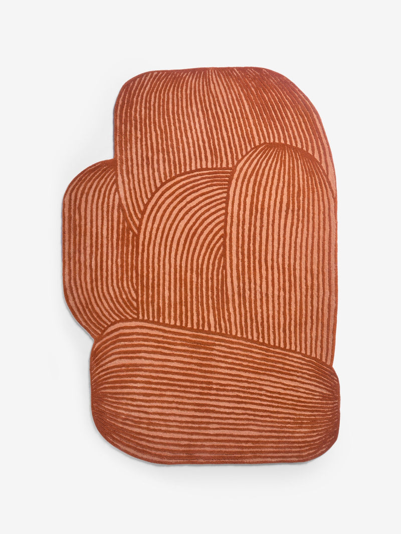 MADE.COM rust orange Casey wool tufted rug (British brand)