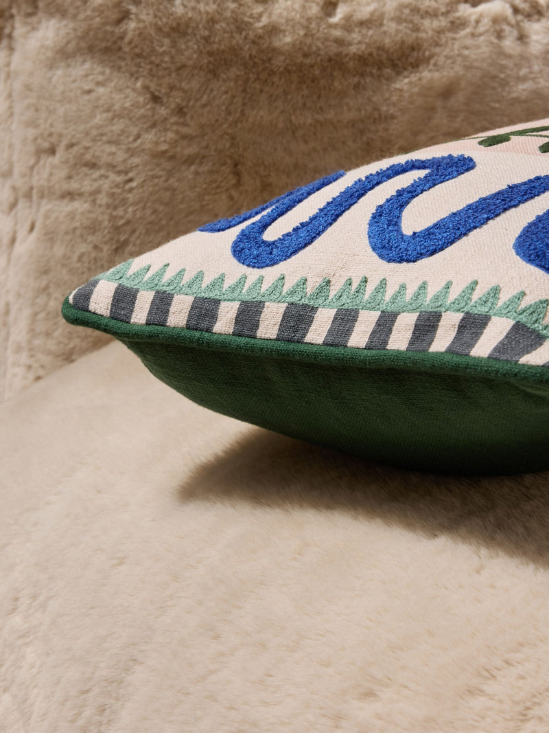 MADE.COM natural embroidered cushion 30x50cm (British brand)