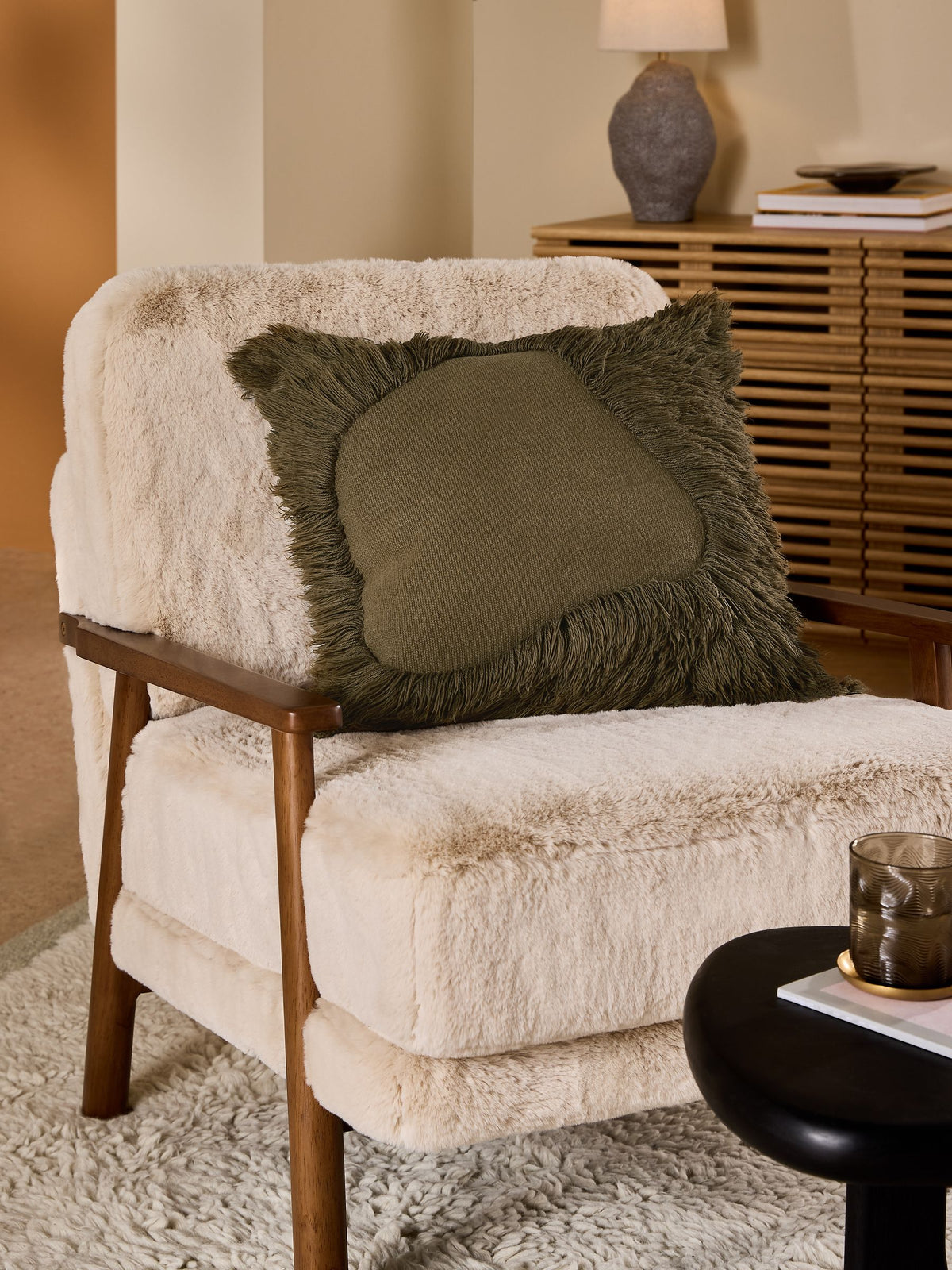 MADE.COM Rust Nera Tufted Cushion 45cm