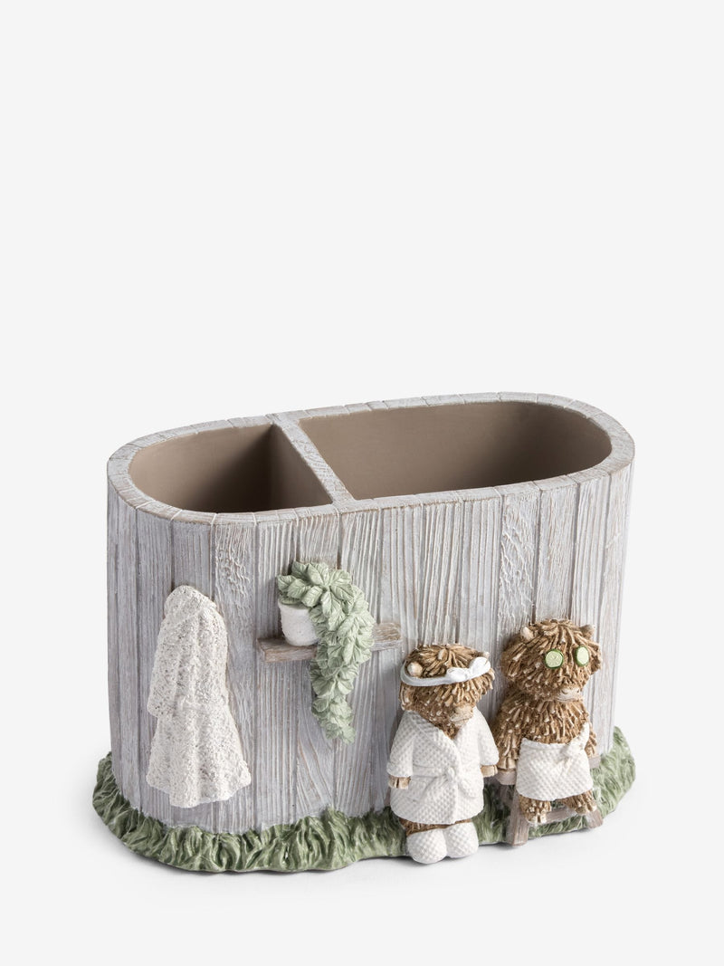 Grey Hamish Highland Cow Spa Toothbrush Tidy