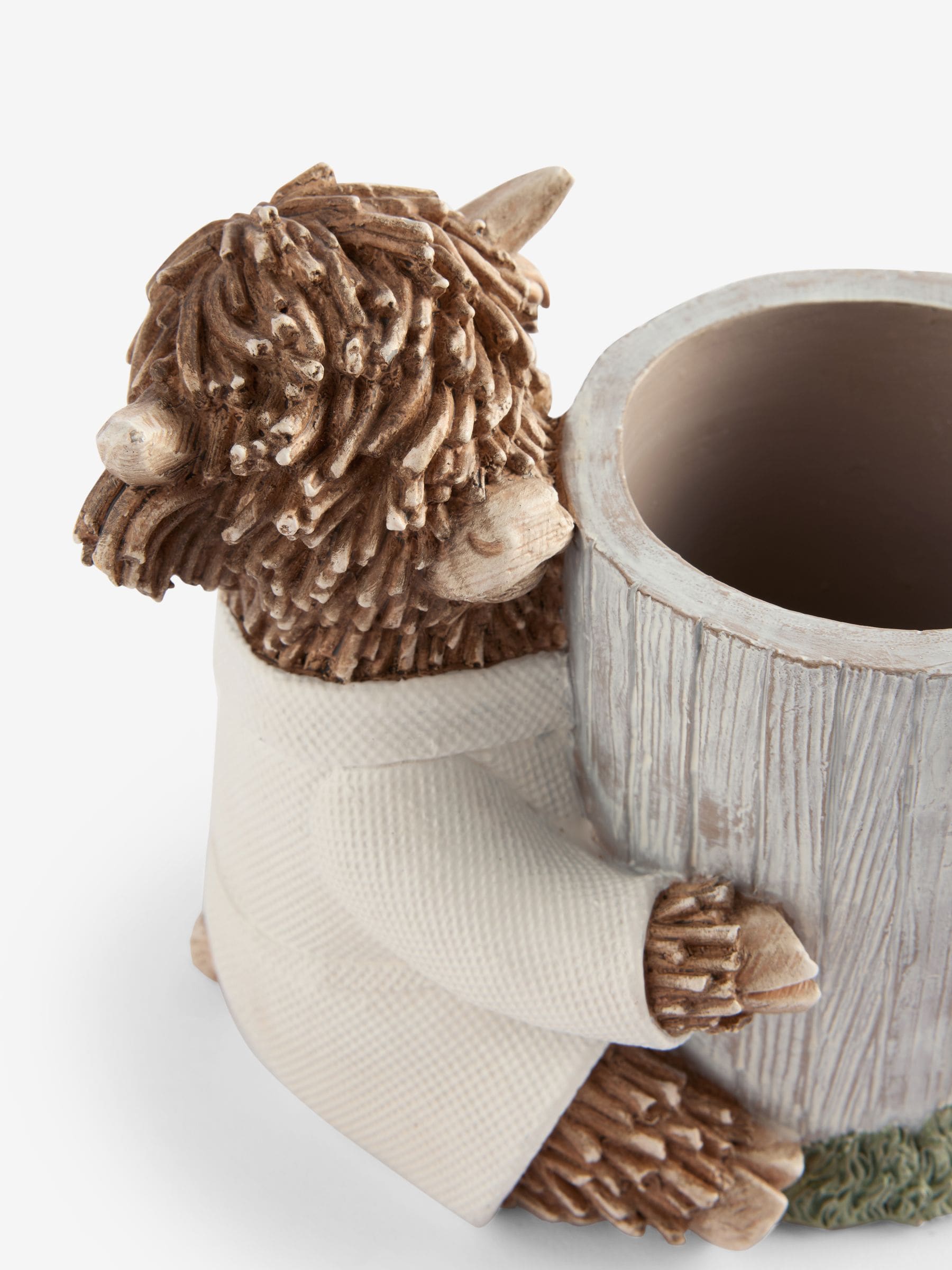 Grey Hamish the Highland Cow spa storage jar, UK version