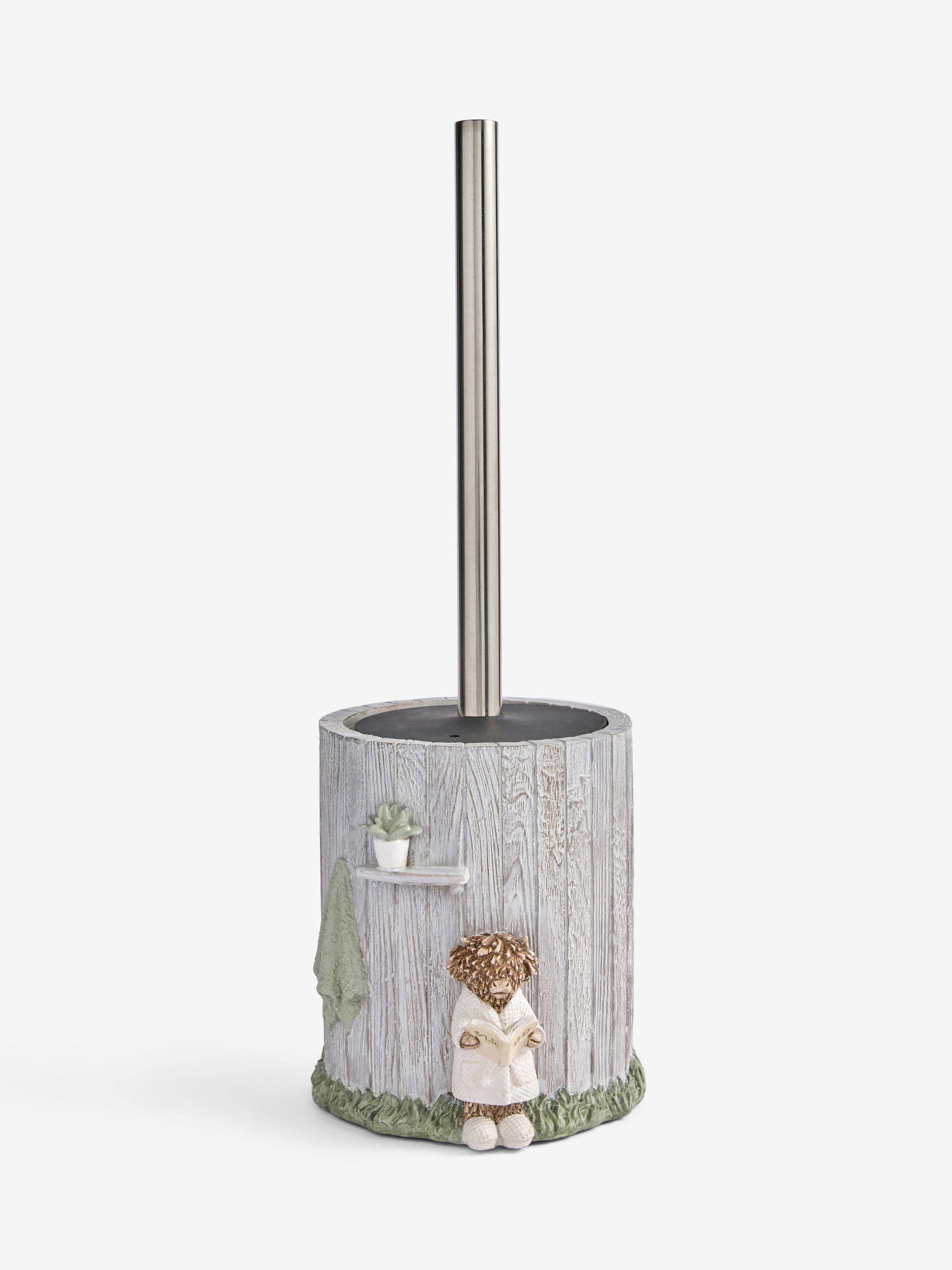 Grey Hamish the Highland Cow Spa Toilet Brush