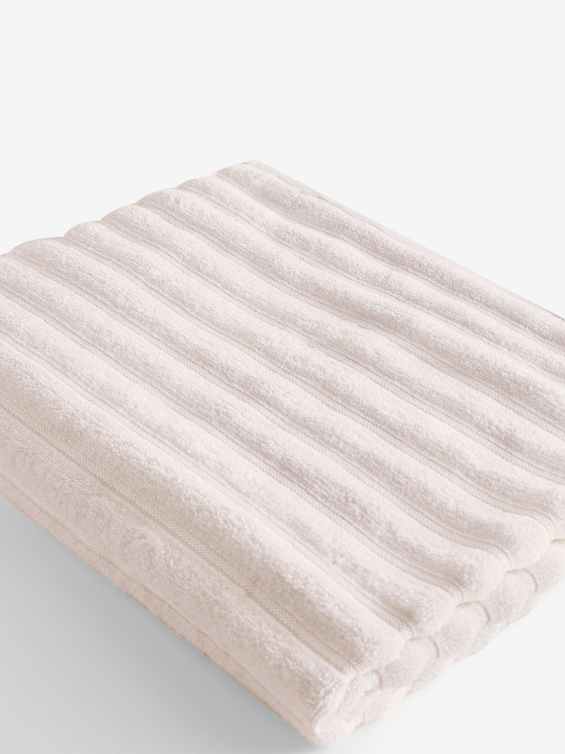 Natural Ribbed Towel blue 100% cotton, imported from the UK