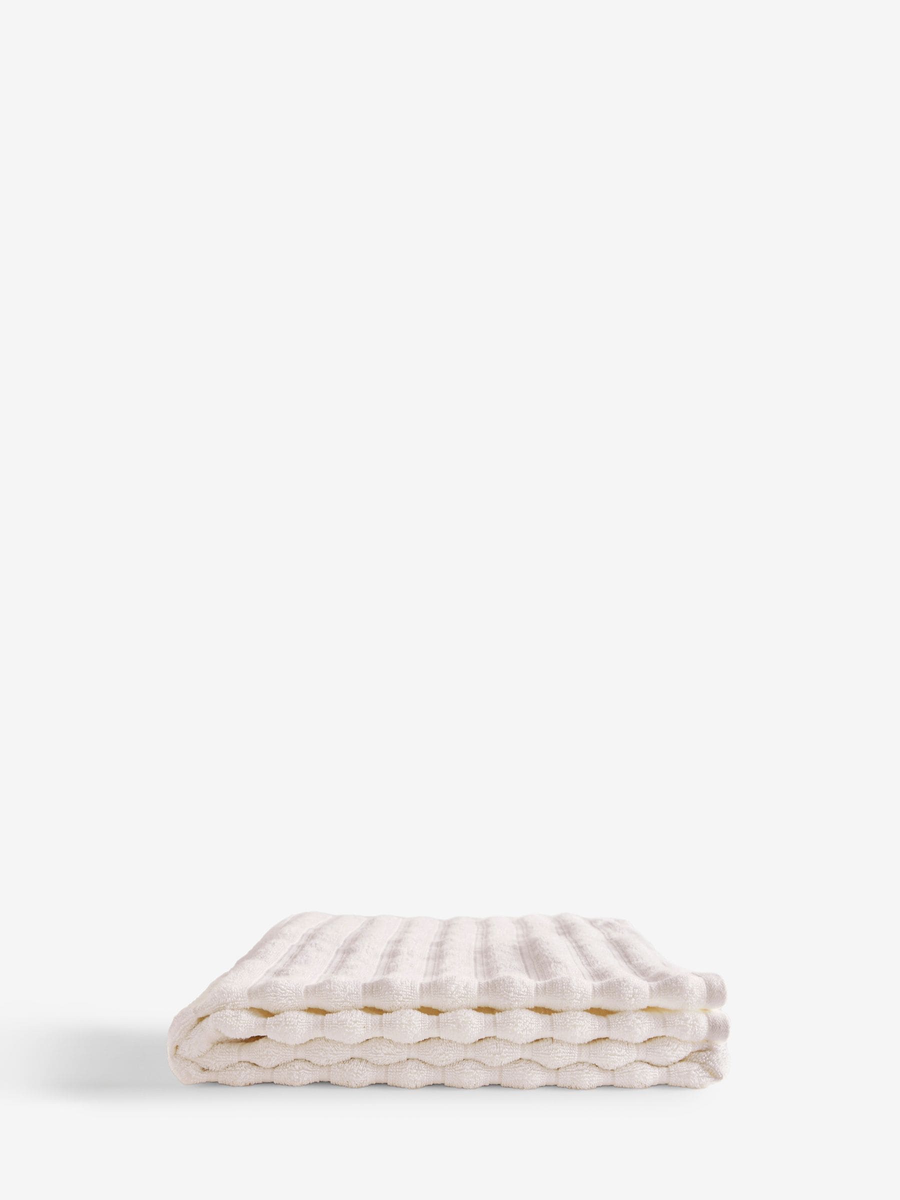 Natural Ribbed Towel blue 100% cotton, imported from the UK