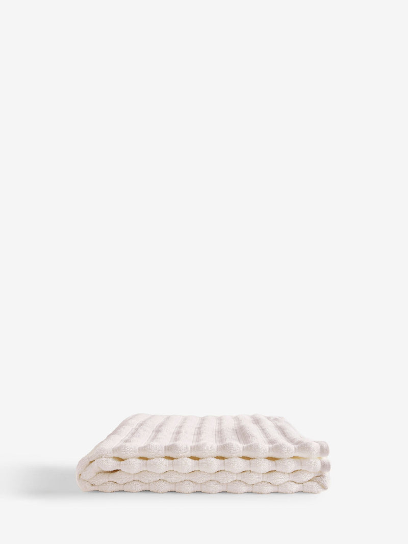 Natural Ribbed Towel blue 100% cotton, imported from the UK