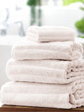 Natural Ribbed Towel blue 100% cotton, imported from the UK