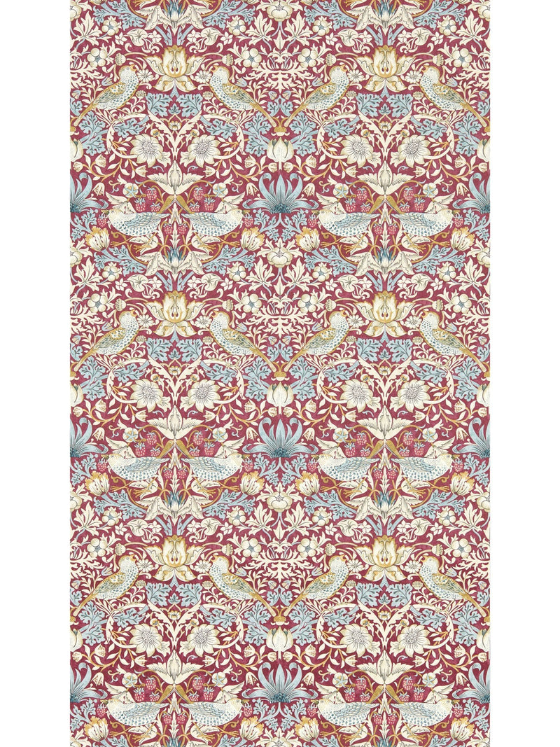 Clarke & Clarke Slate Blush William Morris Strawberry Thief Wallpaper Sample
