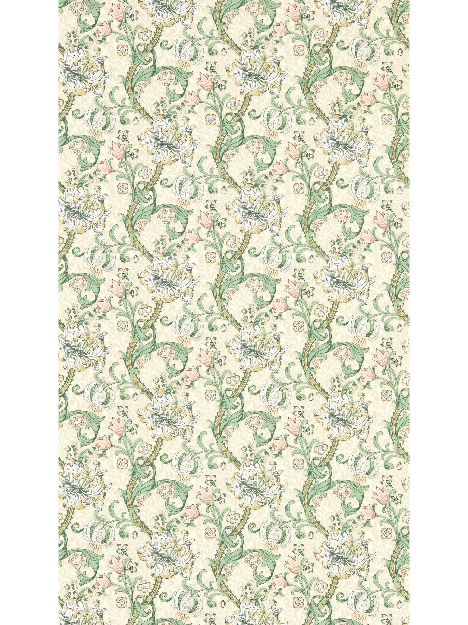 Clarke & Clarke Teal Golden Lily Wallpaper Sample