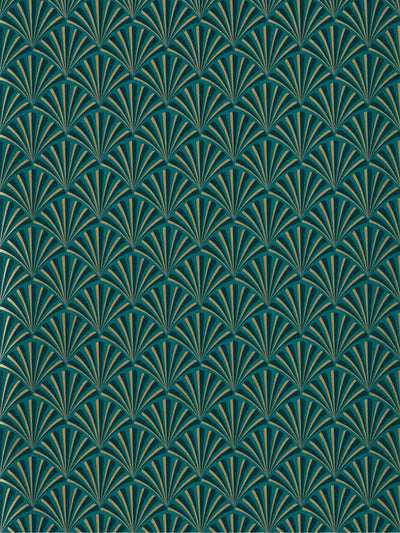 Next Clarke & Clarke Teal Lusso Chrysler Wallpaper Sample- Buy online at McGrocer