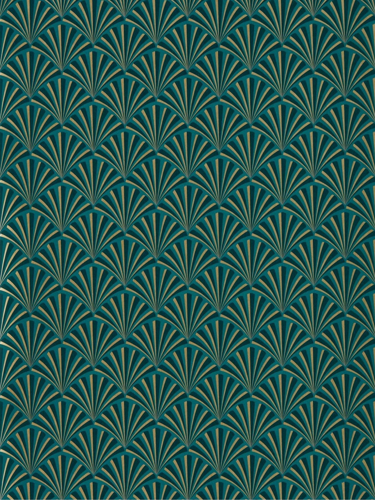 Clarke & Clarke Teal Lusso Chrysler wallpaper sample (British brand)