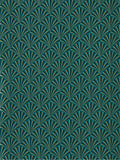 Clarke & Clarke Teal Lusso Chrysler wallpaper sample (British brand)
