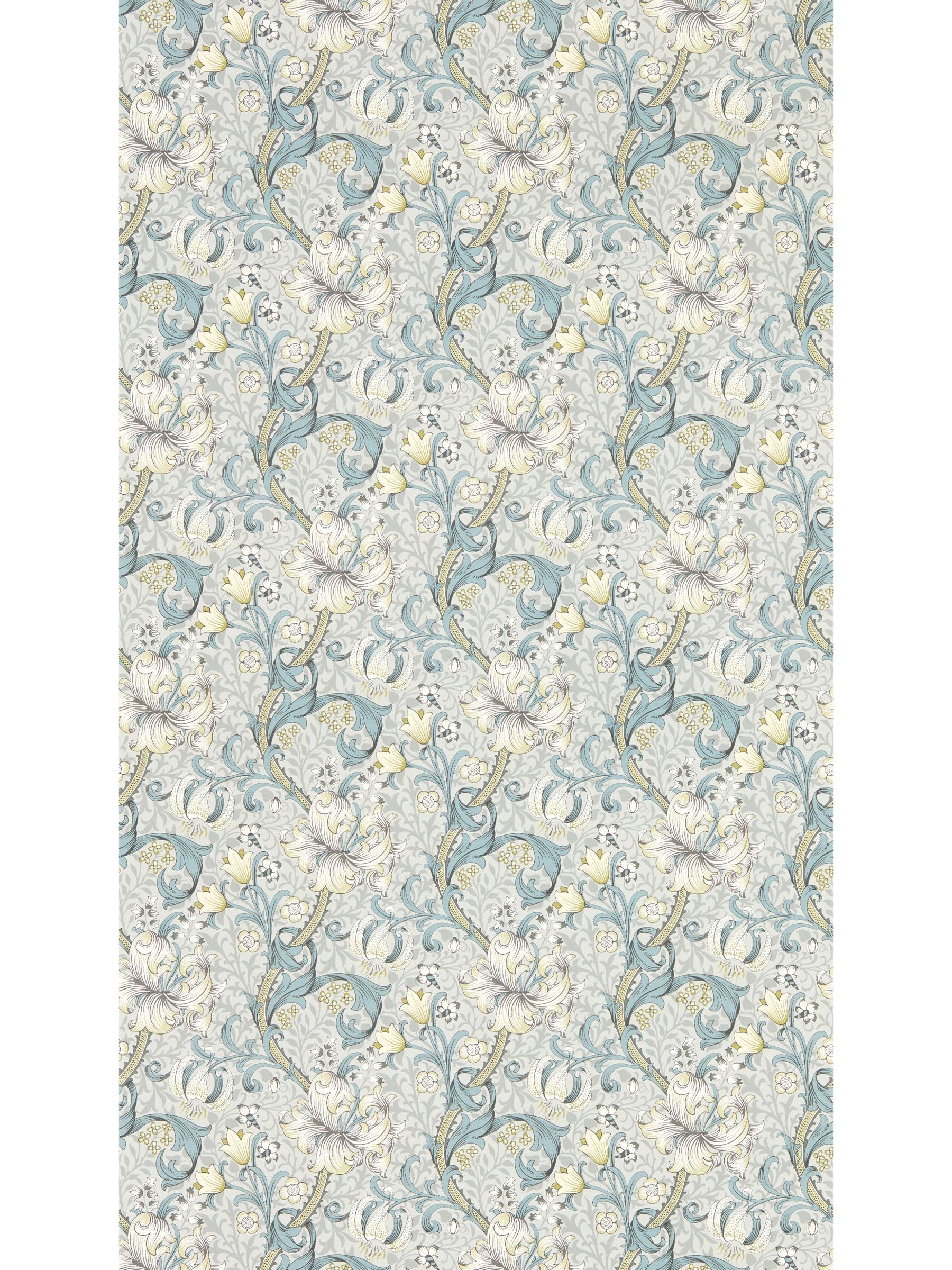 Clarke & Clarke Teal Golden Lily Wallpaper Sample