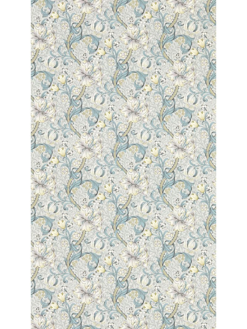 Clarke & Clarke Teal Golden Lily Wallpaper Sample
