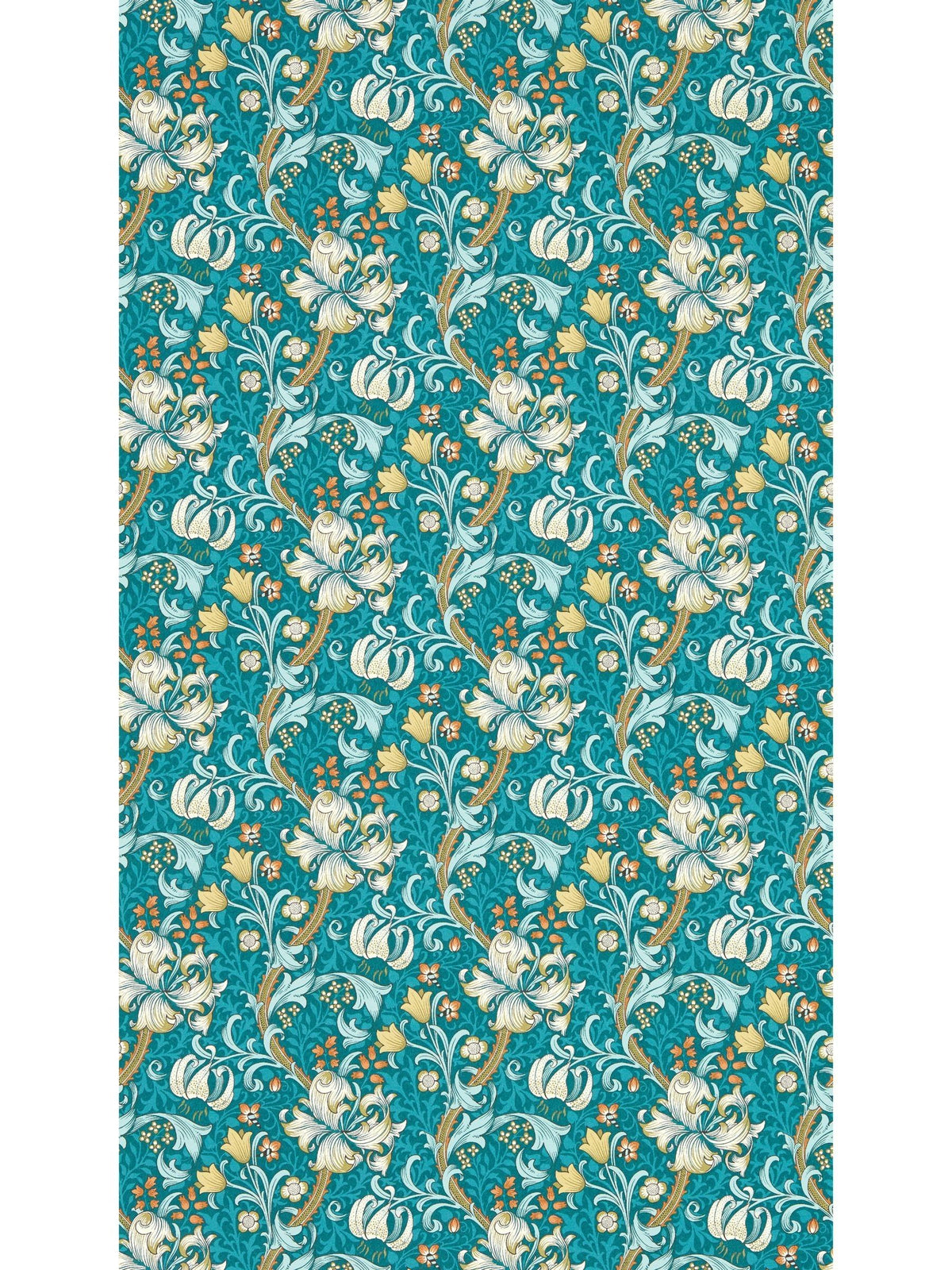 Clarke & Clarke wallpaper sample Teal Golden Lily, imported from the UK