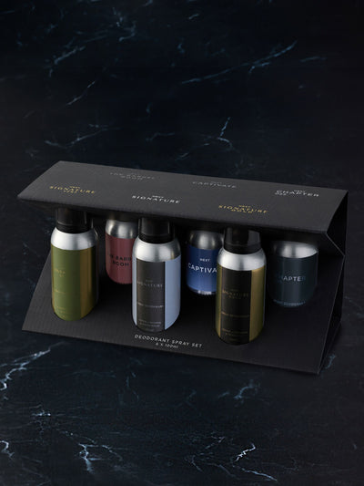 Coffret cadeau de 6 vaporisateurs corporels déodorants de 100 ml