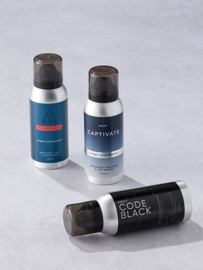 Sett med 3 stk. 100 ml kroppsspray deodorant gavesett