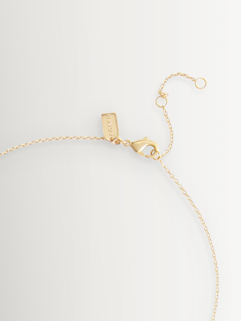 COACH gold tone signature cherry pendant necklace - British product
