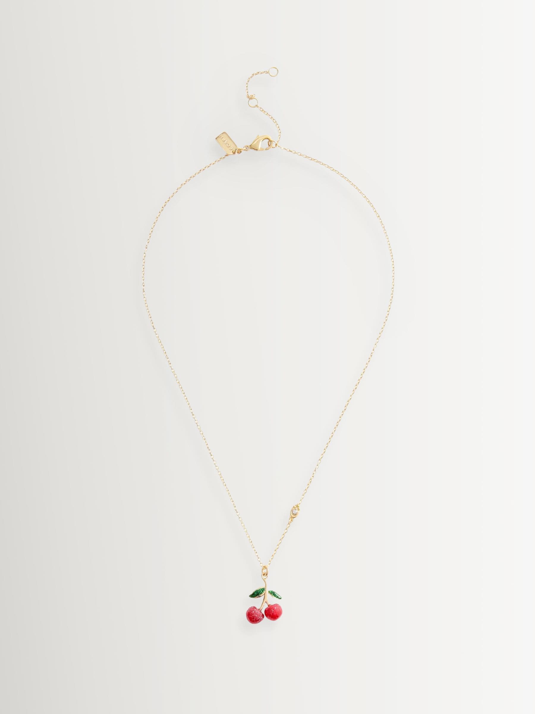 COACH gold tone signature cherry pendant necklace - British product