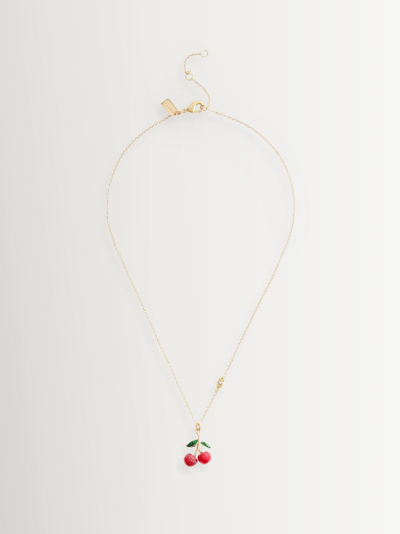 COACH gold tone signature cherry pendant necklace - British product