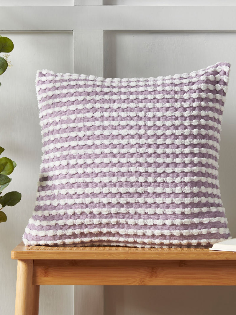 Catherine Lansfield Lilac Stab Stitch Cushion