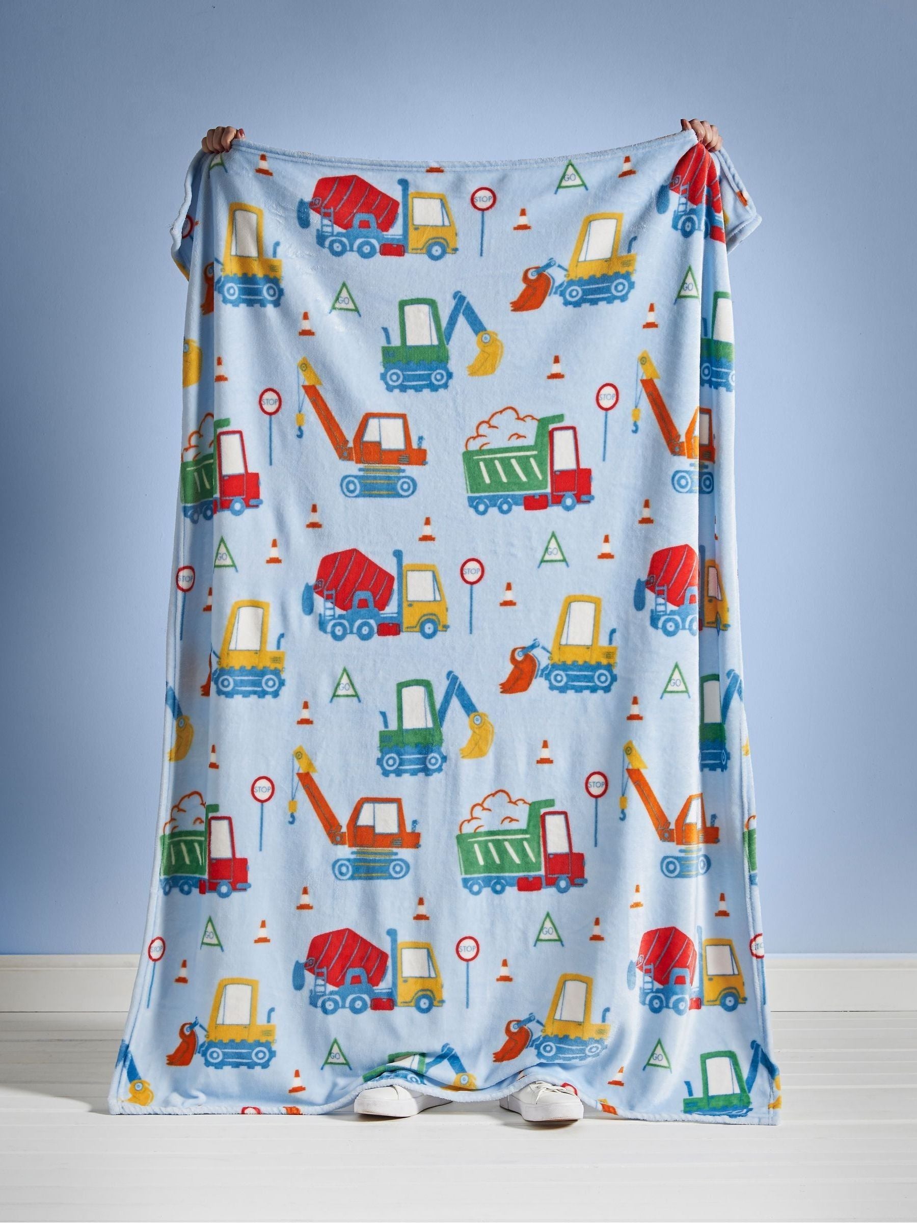 Catherine Lansfield blue fleece throw 130x170cm - British product