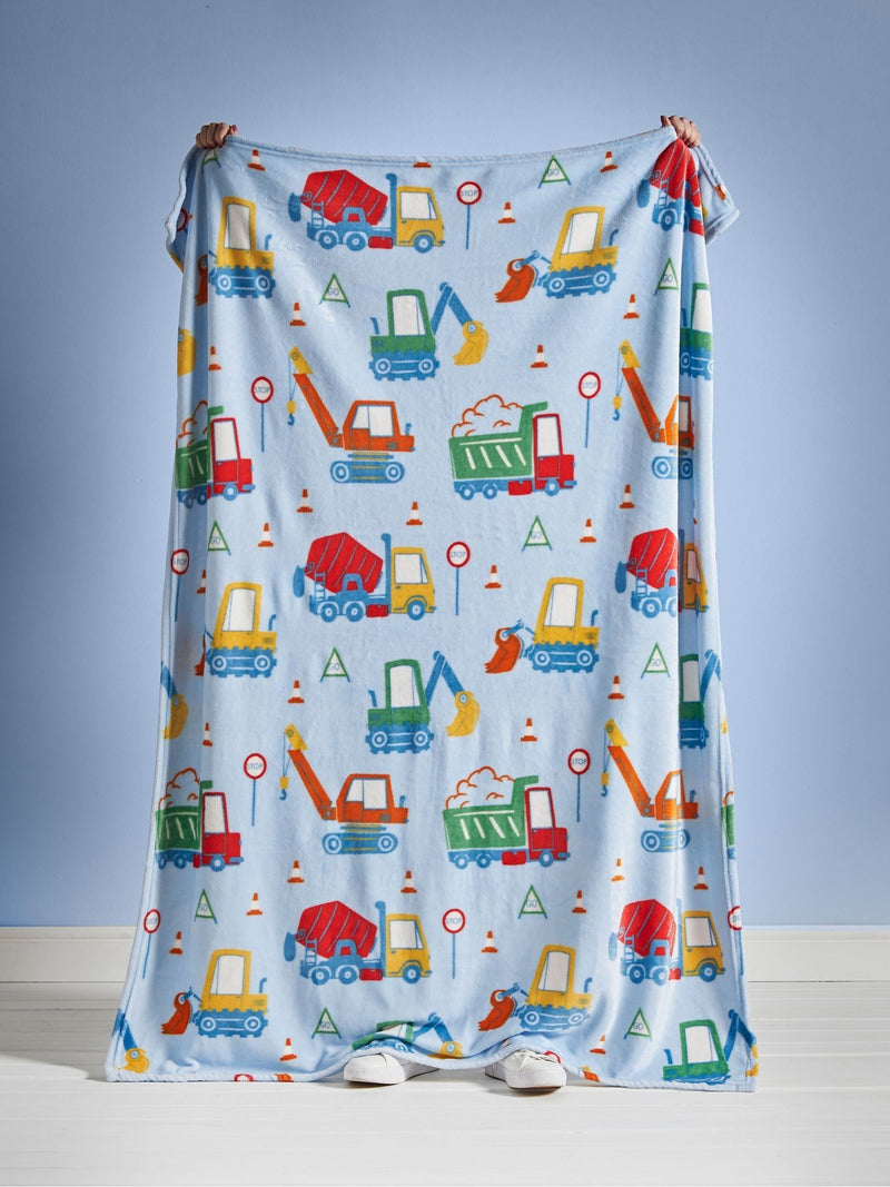 Catherine Lansfield blue fleece throw 130x170cm - British product